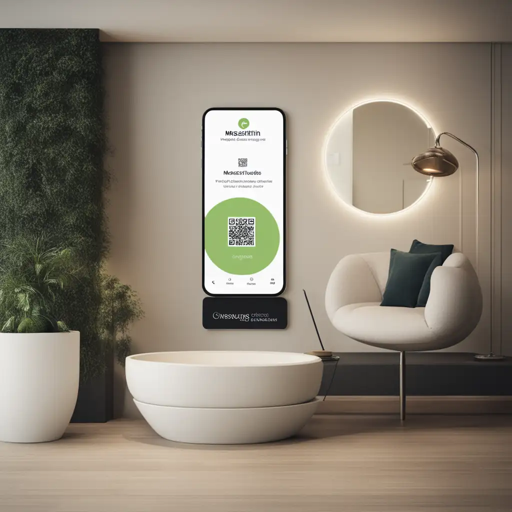 Studio with oversized smartphone display